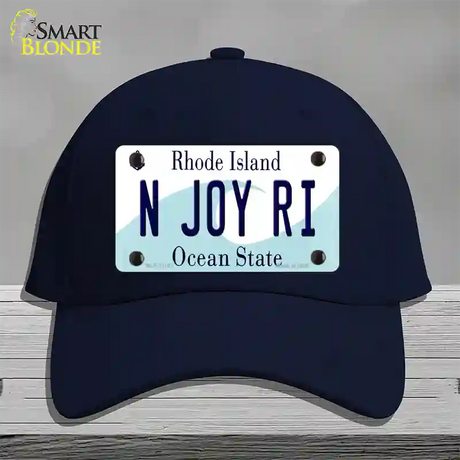 N Joy RI Rhode Island State Novelty License Plate Hat Cotton / Navy