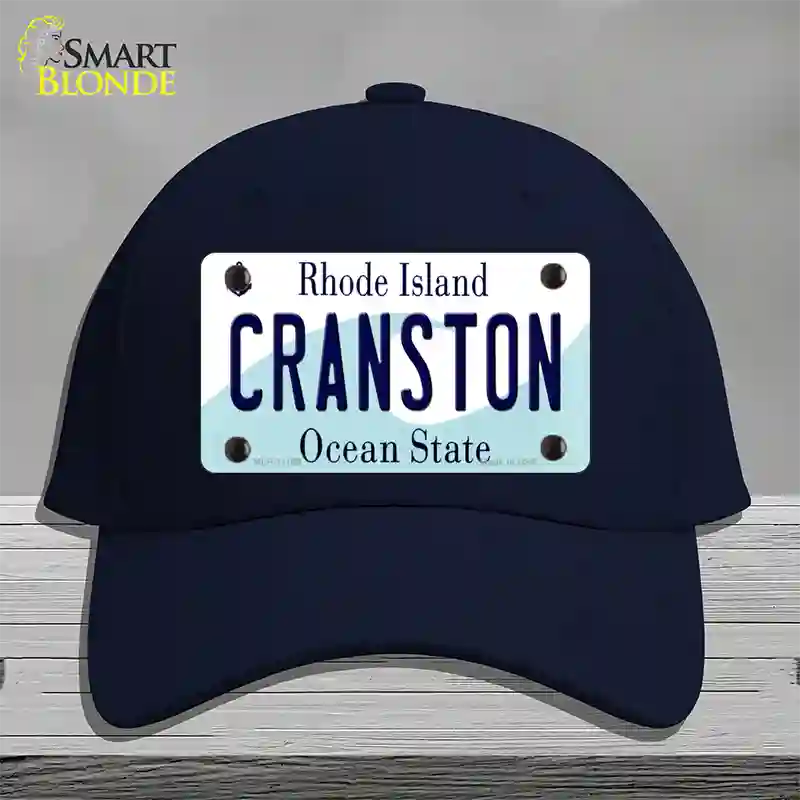 Cranston Rhode Island State Novelty License Plate Hat Cotton / Navy