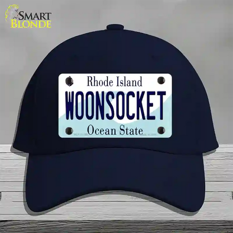 Woonsocket Rhode Island State Novelty License Plate Hat Cotton / Navy