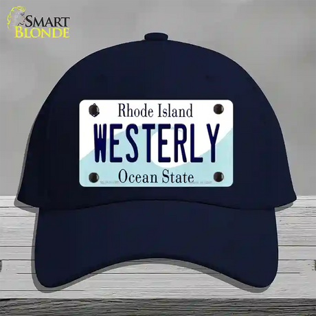 Westerly Rhode Island State Novelty License Plate Hat Cotton / Navy