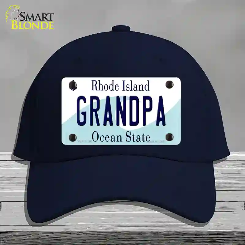 Grandpa Rhode Island State Novelty License Plate Hat Cotton / Navy