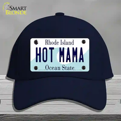 Hot Mama Rhode Island State Novelty License Plate Hat Cotton / Navy