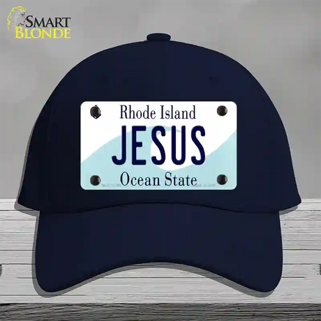 Jesus Rhode Island State Novelty License Plate Hat Cotton / Navy