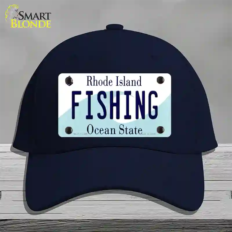 Fishing Rhode Island State Novelty License Plate Hat Cotton / Navy