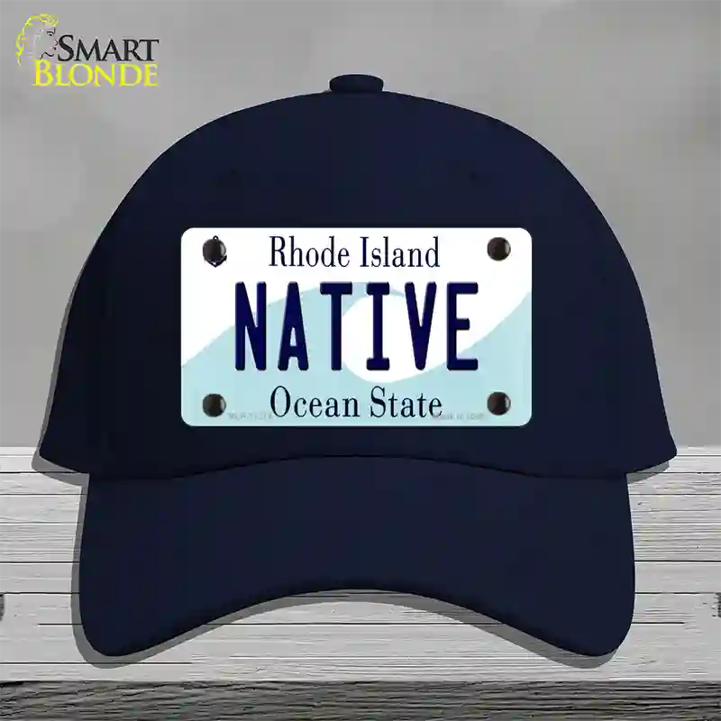 Native Rhode Island State Novelty License Plate Hat Cotton / Navy