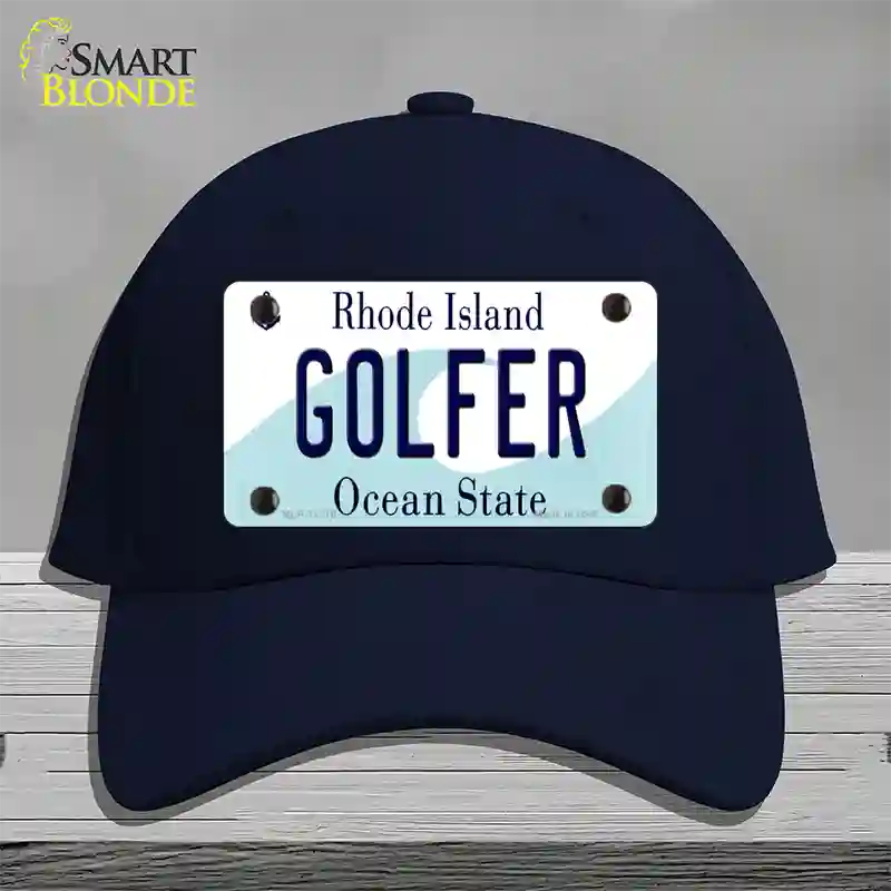 Golfer Rhode Island State Novelty License Plate Hat Cotton / Navy