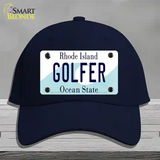 Golfer Rhode Island State Novelty License Plate Hat Cotton / Navy