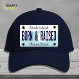 Born and Raised Rhode Island State Novelty License Plate Hat Cotton / Navy