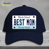 Best Mom Rhode Island State Novelty License Plate Hat Cotton / Navy