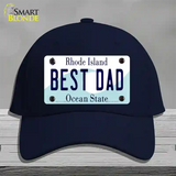 Best Dad Rhode Island State Novelty License Plate Hat Cotton / Navy