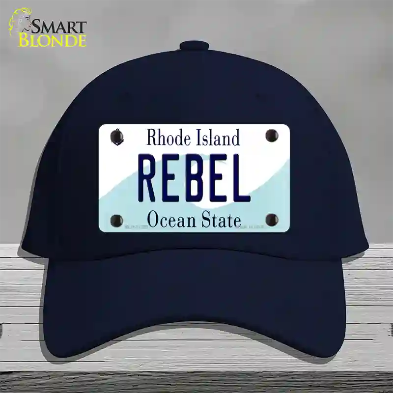 Rebel Rhode Island State Novelty License Plate Hat Cotton / Navy