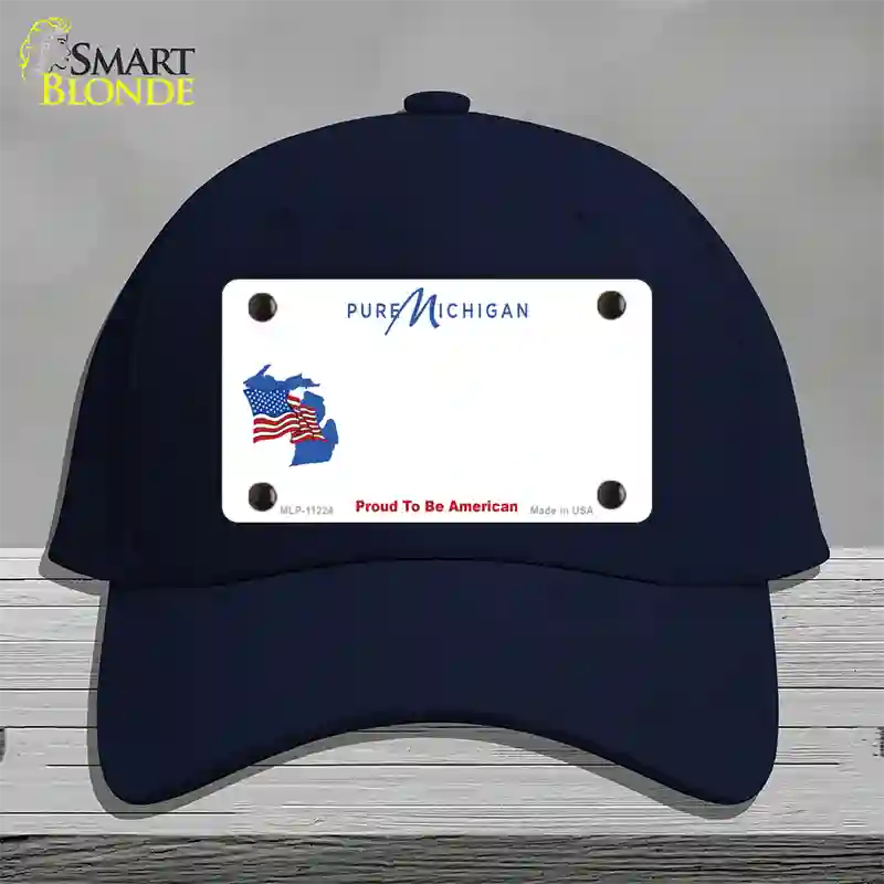 Pure Michigan Proud To Be American Novelty License Plate Hat Cotton / Navy