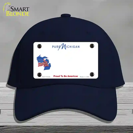 Pure Michigan Proud To Be American Novelty License Plate Hat Cotton / Navy