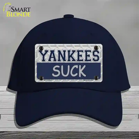 Yankees Suck Novelty License Plate Hat Cotton / Navy