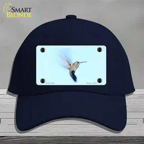 Hummingbird In Flight, Blue Novelty License Plate Hat Cotton / Navy