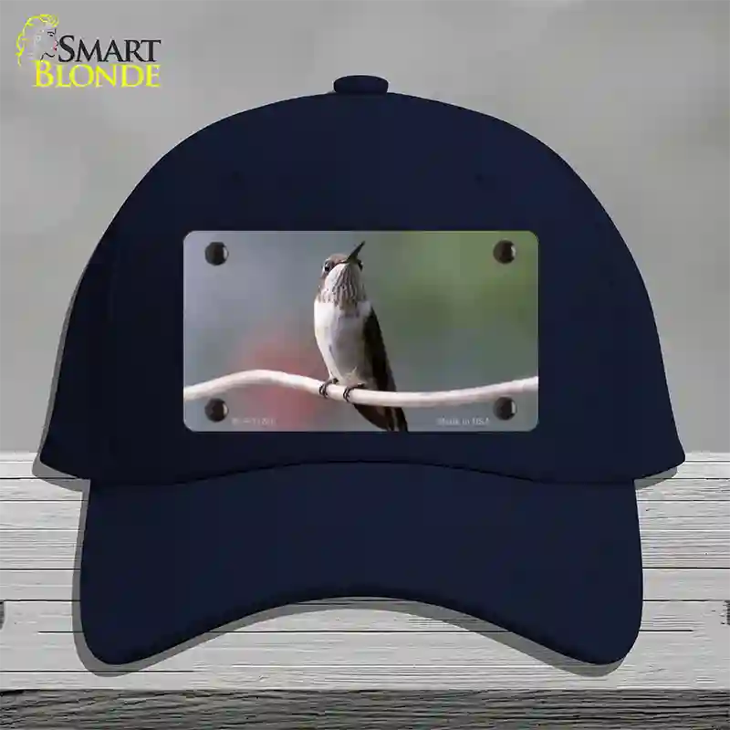 Hummingbird Perched On Branch Novelty License Plate Hat Cotton / Navy