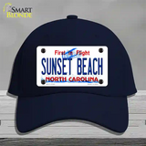 Sunset Beach North Carolina State Novelty License Plate Hat Cotton / Navy