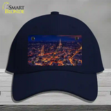 Paris At Night Eiffel Tower In Center Novelty License Plate Hat Cotton / Navy