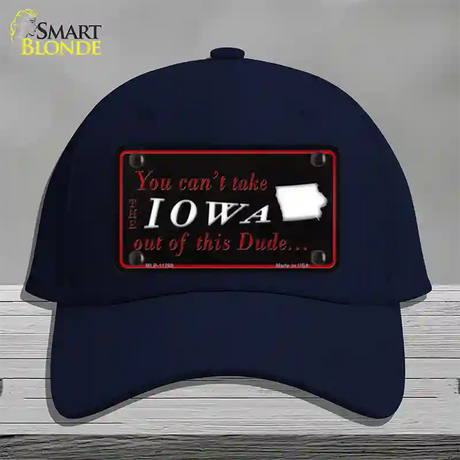 Iowa Dude Novelty License Plate Hat Cotton / Navy