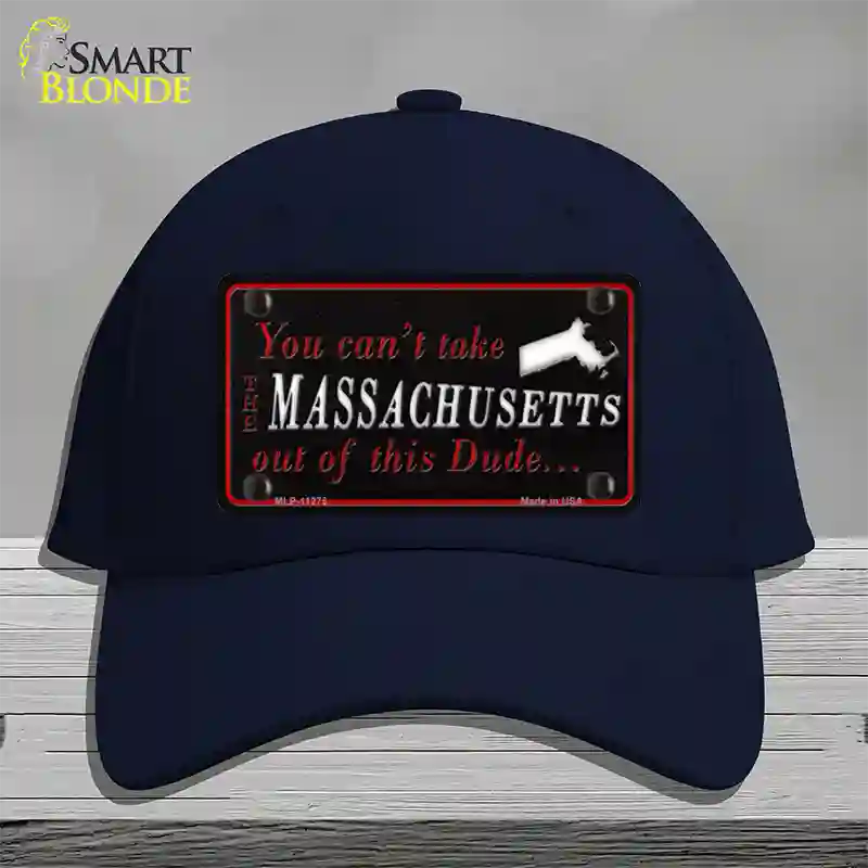 Massachusetts Dude Novelty License Plate Hat Cotton / Navy