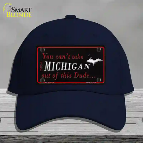 Michigan Dude Novelty License Plate Hat Cotton / Navy