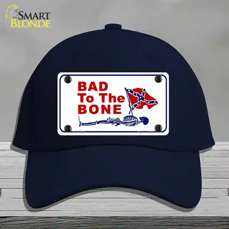 Bad To The Bone Novelty License Plate Hat Cotton / Navy