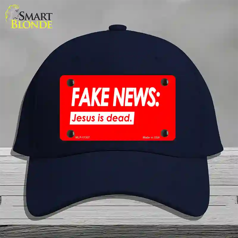 Fake News Jesus Is Dead Novelty License Plate Hat Cotton / Navy