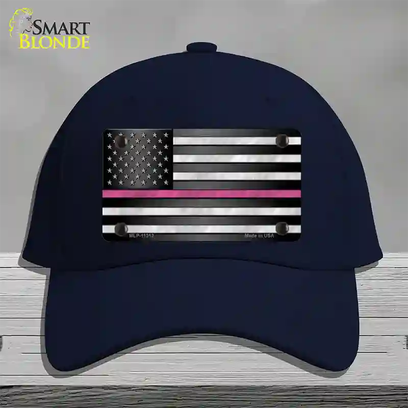 Thin Pink Line Novelty License Plate Hat Cotton / Navy