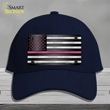 Thin Pink Line With Pink Stars Novelty License Plate Hat Cotton / Navy