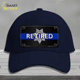 Thin Blue Line Retired Police Novelty License Plate Hat Cotton / Navy