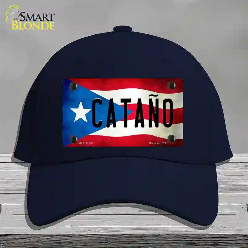 Catano Puerto Rico Flag Novelty License Plate Hat Cotton / Navy