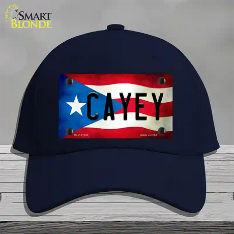 Cayey Puerto Rico Flag Novelty License Plate Hat Cotton / Navy