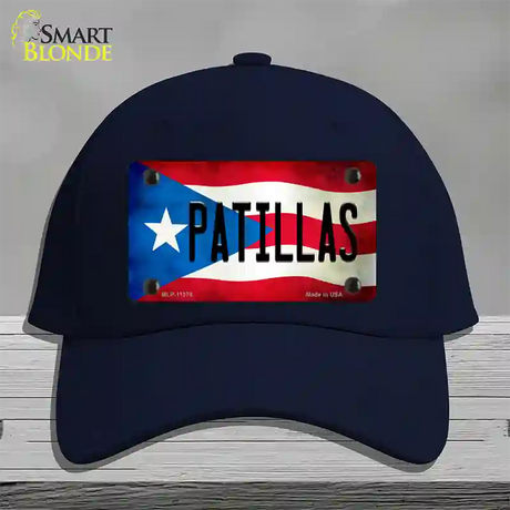 Patillas Puerto Rico Flag Novelty License Plate Hat Cotton / Navy