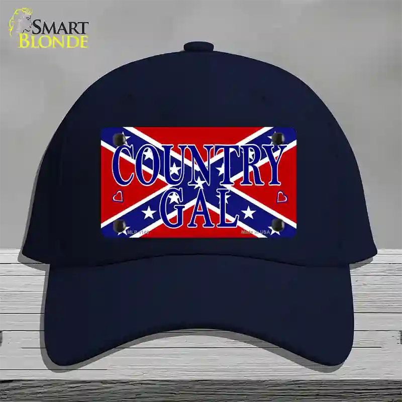 Confederate Country Gal Novelty License Plate Hat Cotton / Navy