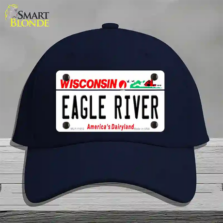 Eagle River Wisconsin Novelty License Plate Hat Cotton / Navy