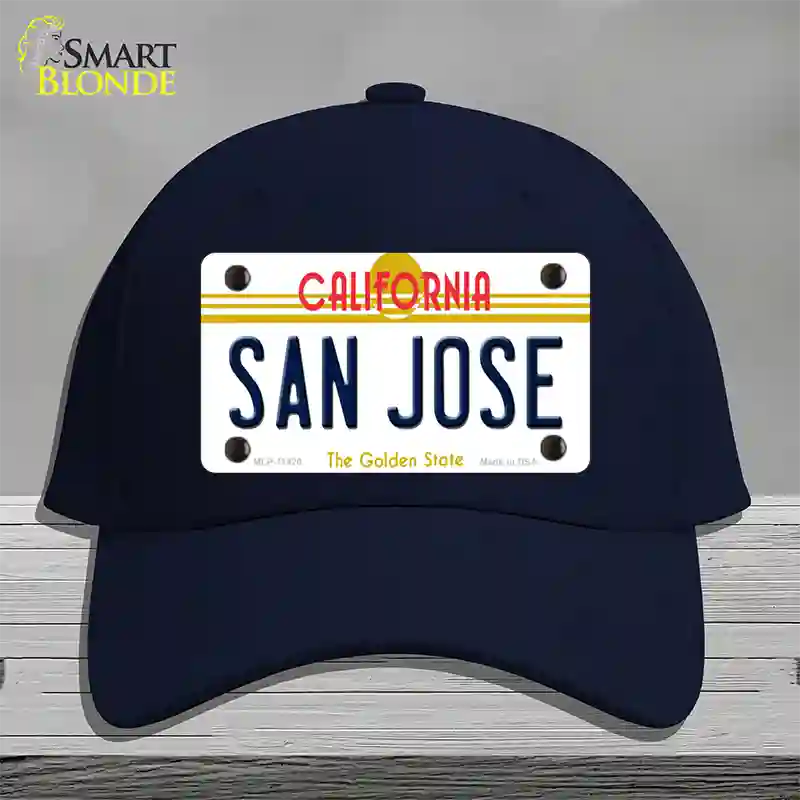 San Jose California Novelty License Plate Hat Cotton / Navy