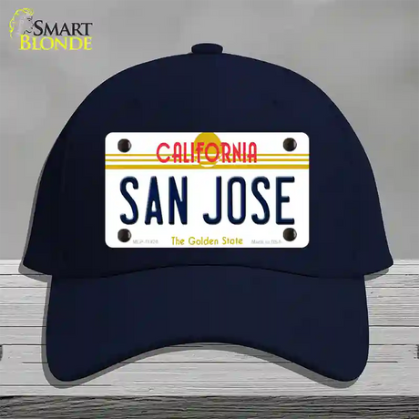 San Jose California Novelty License Plate Hat Cotton / Navy