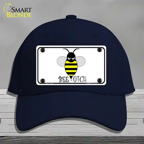 Bee-otch Novelty License Plate Hat Cotton / Navy