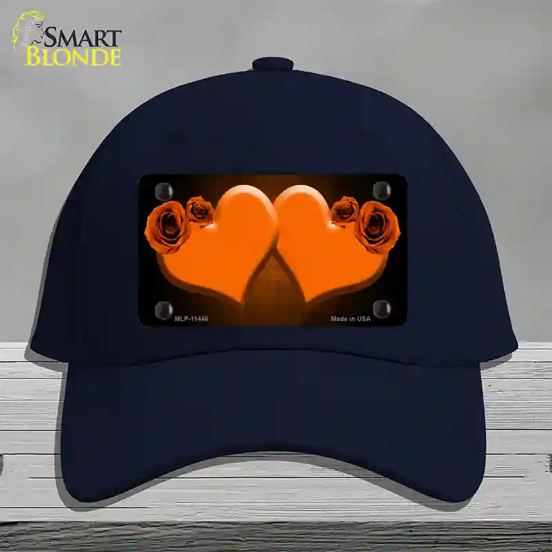 Hearts Over Roses In Orange Novelty License Plate Hat Cotton / Navy