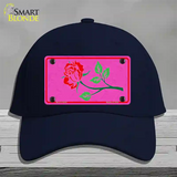 Illustrated Rose On Pink Chaise Lounge Novelty License Plate Hat Cotton / Navy