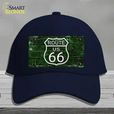 Route 66 Green Brick Wall Novelty License Plate Hat Cotton / Navy