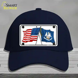 Louisiana Crossed US Flag Novelty License Plate Hat Cotton / Navy