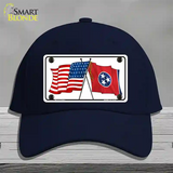 Tennessee Crossed US Flag Novelty License Plate Hat Cotton / Navy