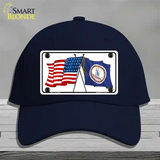 Virginia Crossed US Flag Novelty License Plate Hat Cotton / Navy