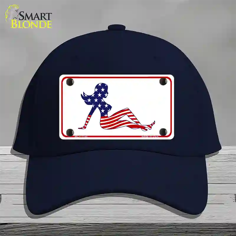 American Mud Flap Girl Novelty License Plate Hat Cotton / Navy