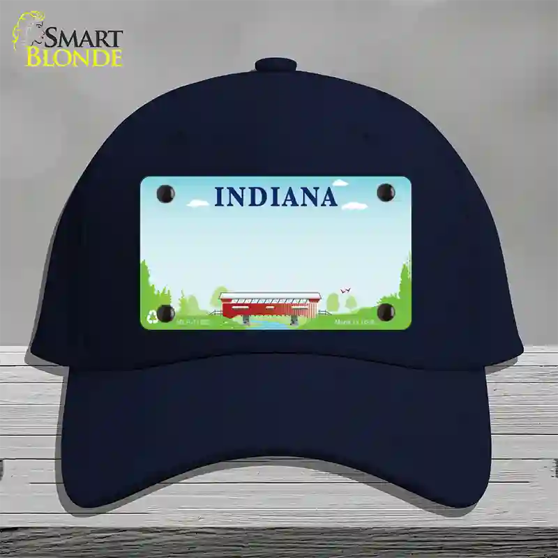 Indiana Recycle State Blank Novelty License Plate Hat Cotton / Navy