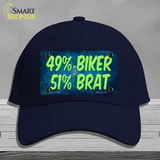 49% Biker 51% Brat Novelty License Plate Hat Cotton / Navy