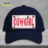 Cowgirl Pink Novelty License Plate Hat Cotton / Navy