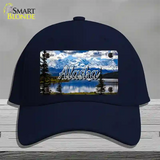 Alaska Snowy Mountains State Novelty License Plate Hat Cotton / Navy