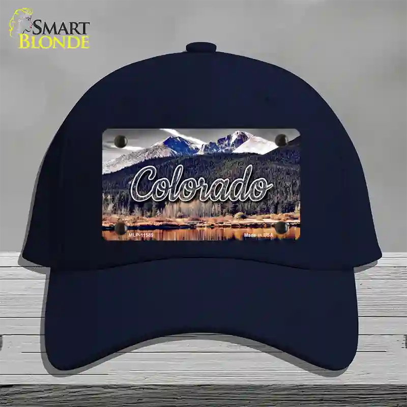 Colorado Forest and Mountains State Novelty License Plate Hat Cotton / Navy